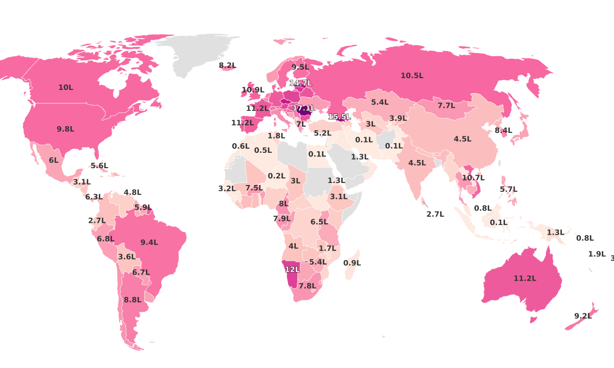 Alcohol Consumption By Country