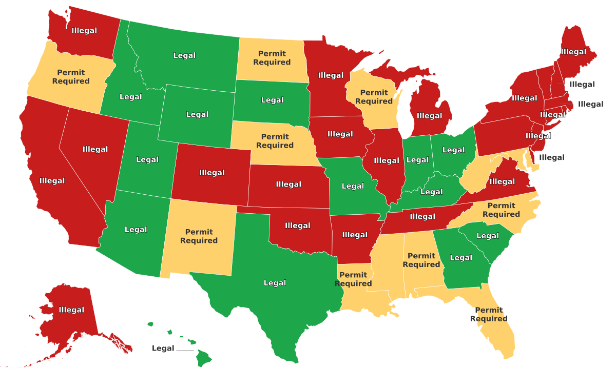Brass Knuckles Legality By State