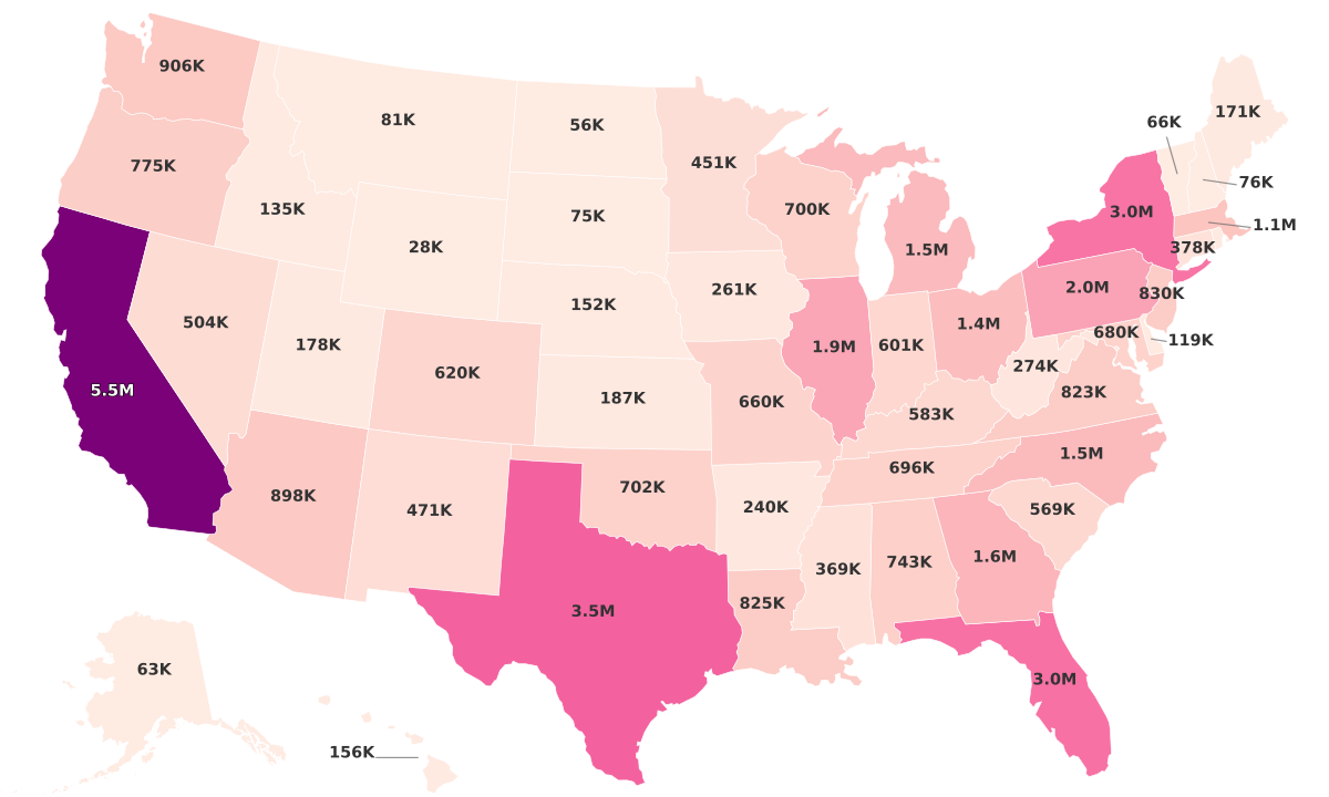 Welfare Recipients By State